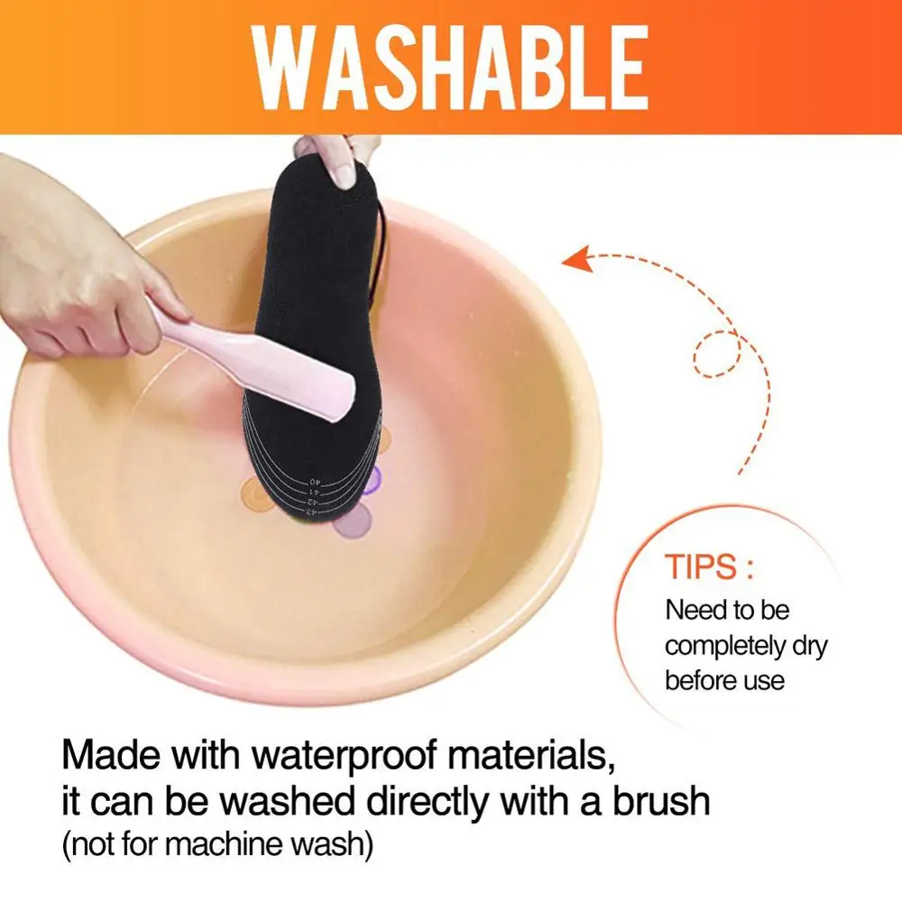 USB Heated Shoe Insoles Feet Warm Sock Pad Mat Electrically Heating Insoles Washable Warm Thermal Insoles Unisex WJ014 Insoles - Image 4